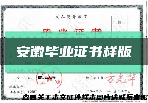 安徽畢業證書樣版縮略圖