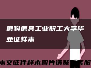 磨料磨具工業職工大學畢業證樣本縮略圖