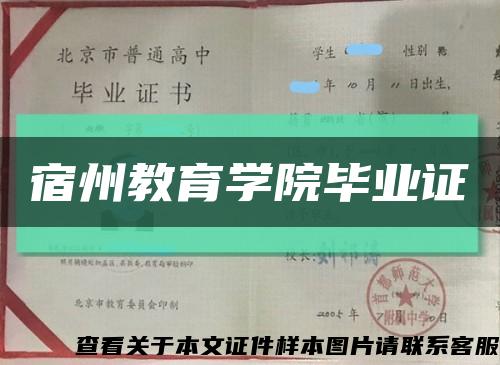 宿州教育學院畢業證縮略圖