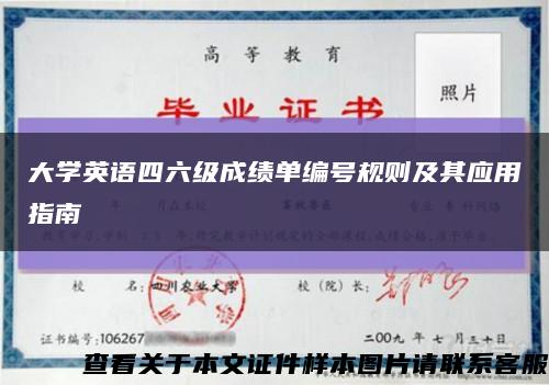 大學英語四六級成績單編號規則及其應用指南縮略圖