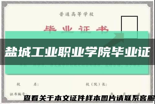 鹽城工業職業學院畢業證縮略圖