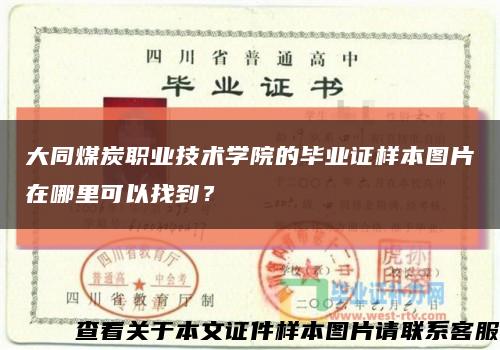 大同煤炭職業技術學院的畢業證樣本圖片在哪里可以找到？縮略圖