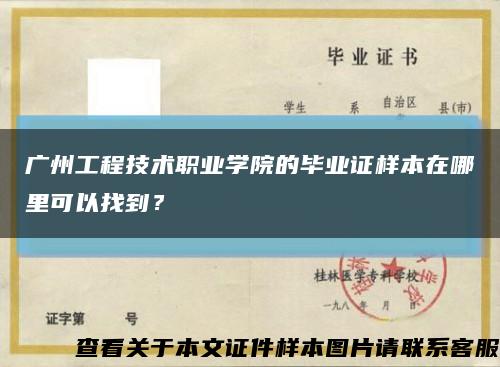 廣州工程技術職業學院的畢業證樣本在哪里可以找到？縮略圖