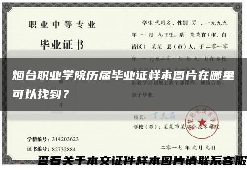 煙臺職業學院歷屆畢業證樣本圖片在哪里可以找到？縮略圖
