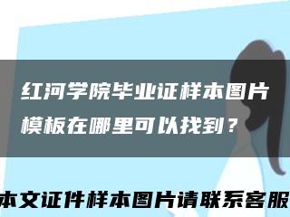 紅河學院畢業證樣本圖片模板在哪里可以找到？縮略圖