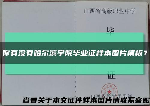 你有沒有哈爾濱學院畢業證樣本圖片模板？縮略圖