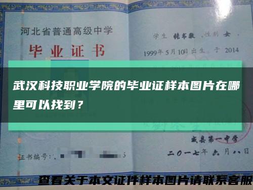 武漢科技職業學院的畢業證樣本圖片在哪里可以找到？縮略圖