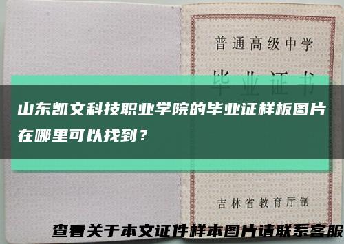 山東凱文科技職業學院的畢業證樣板圖片在哪里可以找到？縮略圖