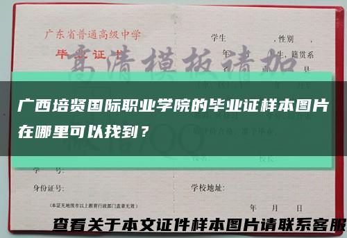 廣西培賢國際職業學院的畢業證樣本圖片在哪里可以找到？縮略圖