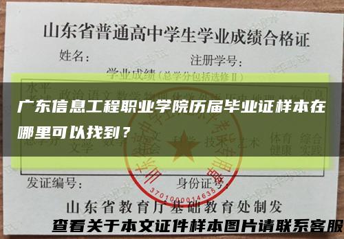 廣東信息工程職業學院歷屆畢業證樣本在哪里可以找到？縮略圖