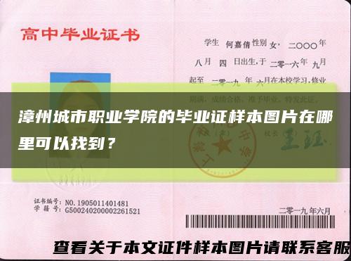 漳州城市職業學院的畢業證樣本圖片在哪里可以找到？縮略圖