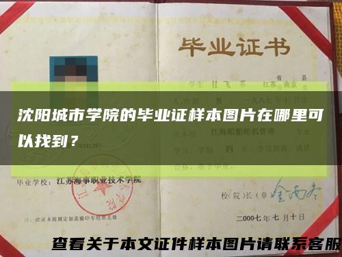 沈陽城市學院的畢業證樣本圖片在哪里可以找到？縮略圖