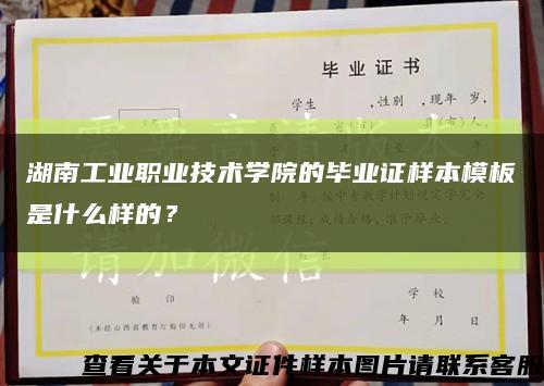 湖南工業職業技術學院的畢業證樣本模板是什么樣的？縮略圖