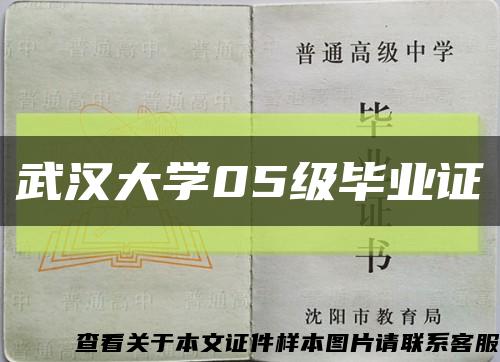 武漢大學05級畢業證縮略圖