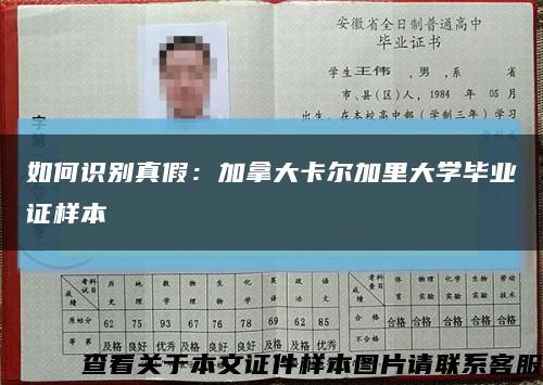 如何識別真假：加拿大卡爾加里大學畢業證樣本縮略圖
