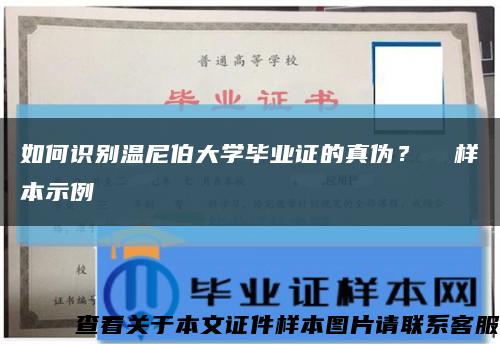 如何識別溫尼伯大學畢業證的真偽？  樣本示例縮略圖