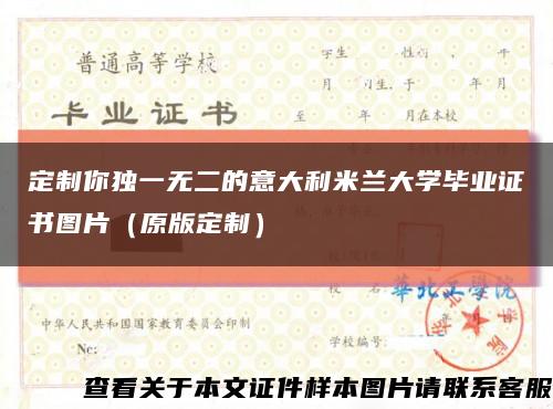 定制你獨一無二的意大利米蘭大學畢業證書圖片（原版定制）縮略圖