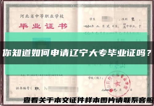 你知道如何申請遼寧大專畢業證嗎？縮略圖