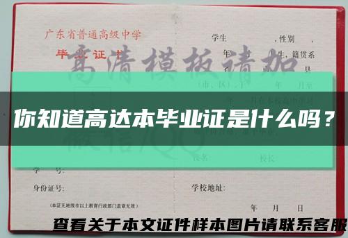 你知道高達本畢業證是什么嗎？縮略圖