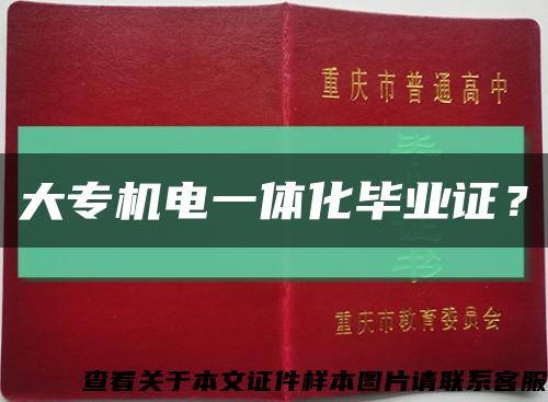 大專機電一體化畢業證？縮略圖