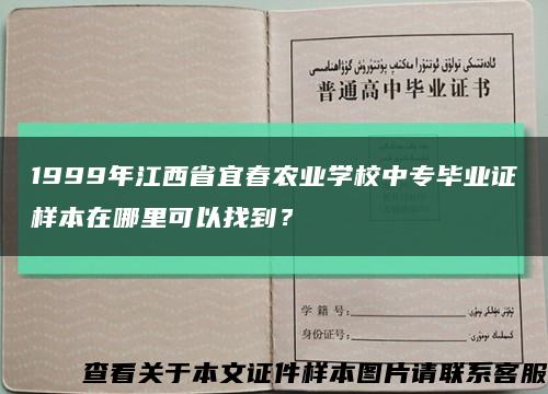 1999年江西省宜春農業學校中專畢業證樣本在哪里可以找到？縮略圖