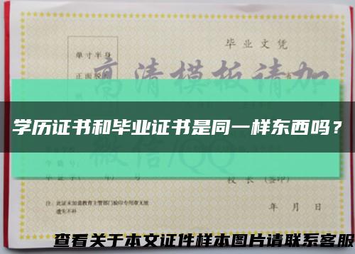 學歷證書和畢業證書是同一樣東西嗎？縮略圖