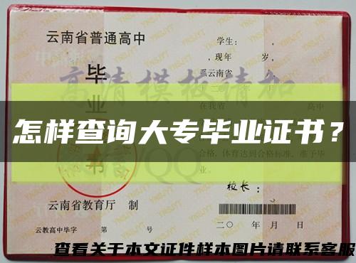 怎樣查詢大專畢業證書？縮略圖
