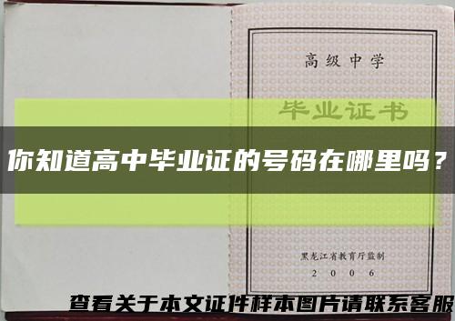 你知道高中畢業證的號碼在哪里嗎？縮略圖