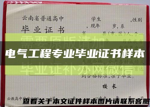 電氣工程專業畢業證書樣本縮略圖