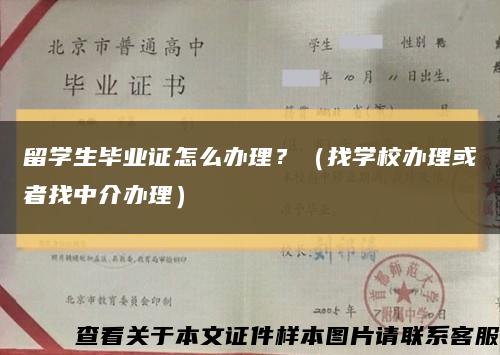 留學生畢業證怎么辦理？（找學校辦理或者找中介辦理）縮略圖