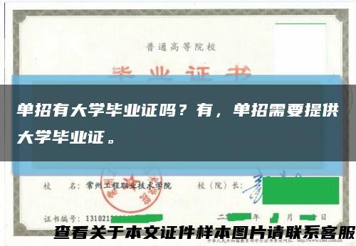 單招有大學畢業證嗎？有，單招需要提供大學畢業證?？s略圖