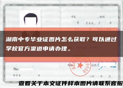湖南中專畢業證圖片怎么獲??？可以通過學校官方渠道申請辦理?？s略圖