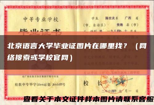 北京語言大學畢業證圖片在哪里找？（網絡搜索或學校官網）縮略圖