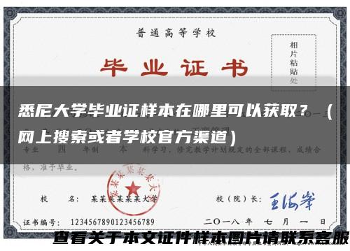 悉尼大學畢業證樣本在哪里可以獲??？（網上搜索或者學校官方渠道）縮略圖