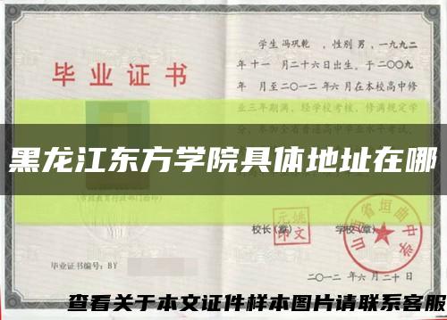 黑龍江東方學院具體地址在哪縮略圖