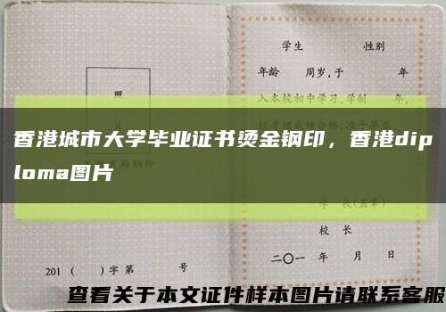 香港城市大學畢業證書燙金鋼印，香港diploma圖片縮略圖