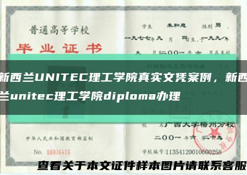 新西蘭UNITEC理工學院真實文憑案例，新西蘭unitec理工學院diploma辦理縮略圖