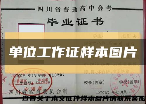 單位工作證樣本圖片縮略圖