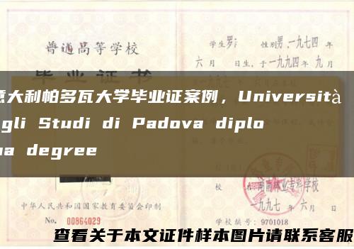 意大利帕多瓦大學畢業證案例，Università degli Studi di Padova diploma degree縮略圖