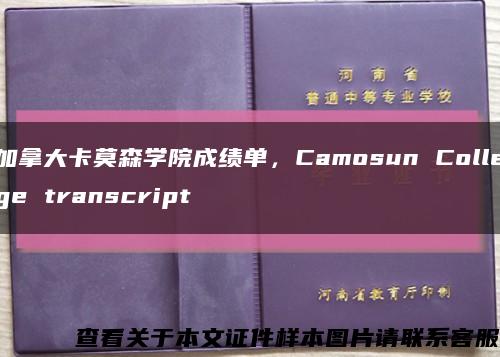 加拿大卡莫森學院成績單，Camosun College transcript縮略圖