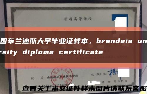 美國布蘭迪斯大學畢業證樣本，brandeis university diploma certificate縮略圖