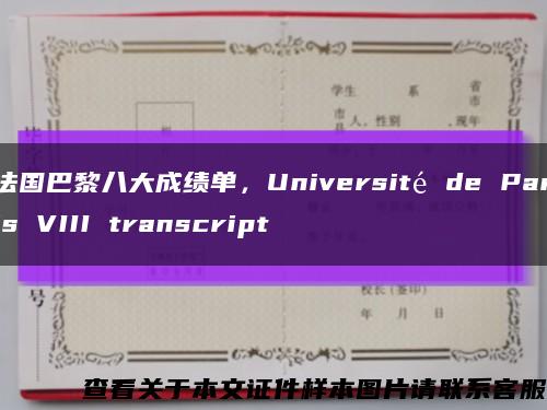 法國巴黎八大成績單，Université de Paris VIII transcript縮略圖