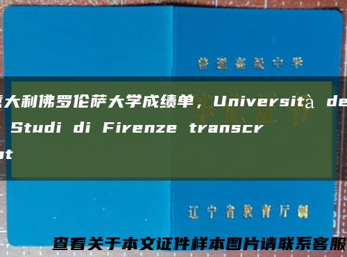 意大利佛羅倫薩大學成績單，Università degli Studi di Firenze transcript縮略圖