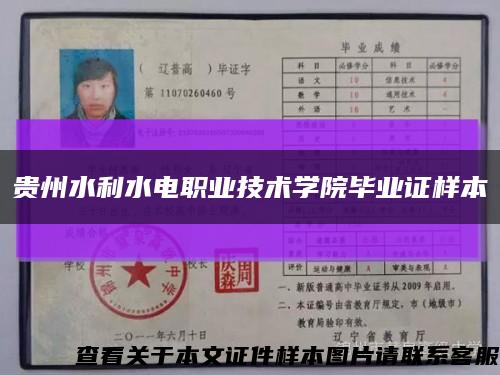 貴州水利水電職業技術學院畢業證樣本縮略圖