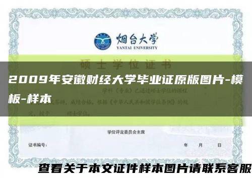 2009年安徽財經大學畢業證原版圖片-模板-樣本縮略圖
