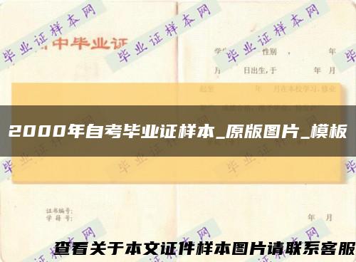 2000年自考畢業證樣本_原版圖片_模板縮略圖