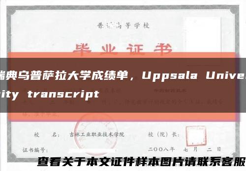 瑞典烏普薩拉大學成績單，Uppsala University transcript縮略圖