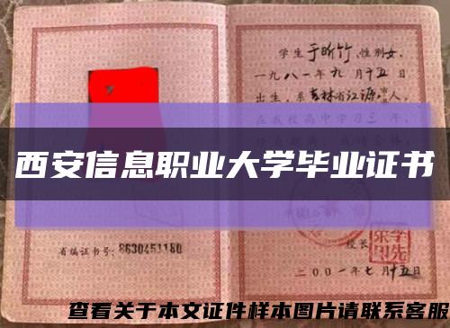 西安信息職業大學畢業證書縮略圖