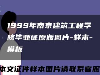 1999年南京建筑工程學院畢業證原版圖片-樣本-模板縮略圖