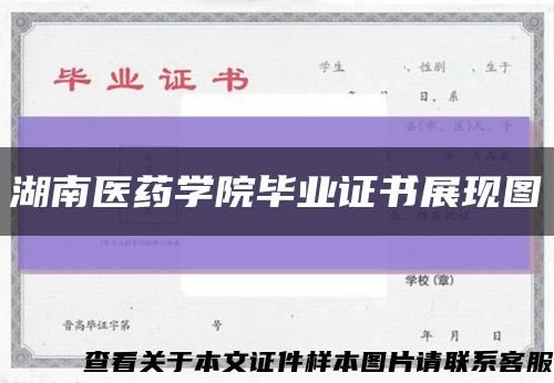 湖南醫藥學院畢業證書展現圖縮略圖